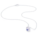 Collier Patte de Chat petit modèle en or blanc 18 carats et pierres précieuses au choix