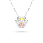 Collier Patte de Chat petit modèle en or blanc 18 carats et pierres précieuses au choix