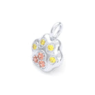Collier Patte de Chat petit modèle en or blanc 18 carats et pierres précieuses au choix Saphirs pêche - Saphirs jaunes Pendentif seul