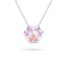 Collier Patte de Chat petit modèle en or blanc 18 carats et pierres précieuses au choix