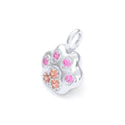 Collier Patte de Chat petit modèle en or blanc 18 carats et pierres précieuses au choix Saphirs pêche - Saphirs roses Pendentif seul