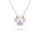 Collier Patte de Chat petit modèle en or blanc 18 carats et pierres précieuses au choix