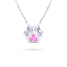 Collier Patte de Chat petit modèle en or blanc 18 carats et pierres précieuses au choix