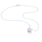 Collier Patte de Chat petit modèle en or blanc 18 carats et pierres précieuses au choix