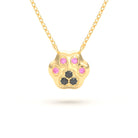 Collier Patte de Chat petit modèle en or blanc 18 carats et pierres précieuses au choix