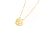 Collier Patte de Chat petit modèle en or blanc 18 carats et pierres précieuses au choix Diamants blancs Pendentif avec chaîne