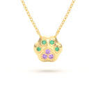 Collier Patte de Chat petit modèle en or blanc 18 carats et pierres précieuses au choix
