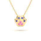 Collier Patte de Chat petit modèle en or blanc 18 carats et pierres précieuses au choix