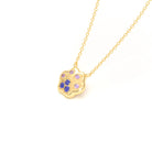 Collier Patte de Chat petit modèle en or blanc 18 carats et pierres précieuses au choix Saphirs bleus - Saphirs violets Pendentif avec chaîne
