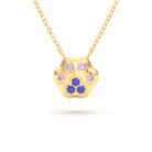 Collier Patte de Chat petit modèle en or blanc 18 carats et pierres précieuses au choix
