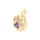 Collier Patte de Chat petit modèle en or blanc 18 carats et pierres précieuses au choix Saphirs bleus - Saphirs violets Pendentif seul