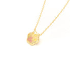 Collier Patte de Chat petit modèle en or blanc 18 carats et pierres précieuses au choix Saphirs pêche - Saphirs jaunes Pendentif avec chaîne