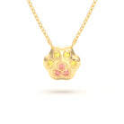 Collier Patte de Chat petit modèle en or blanc 18 carats et pierres précieuses au choix