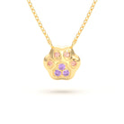 Collier Patte de Chat petit modèle en or blanc 18 carats et pierres précieuses au choix