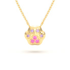 Collier Patte de Chat petit modèle en or blanc 18 carats et pierres précieuses au choix