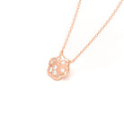 Collier Patte de Chat petit modèle en or rose 18 carats et pierres précieuses au choix Diamants blancs Pendentif avec chaîne
