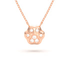 Collier Patte de Chat petit modèle en or rose 18 carats et pierres précieuses au choix