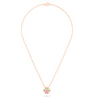 Collier Patte de Chat petit modèle en or rose 18 carats et pierres précieuses au choix