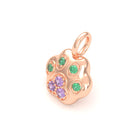 Collier Patte de Chat petit modèle en or rose 18 carats et pierres précieuses au choix Saphirs violets - Émeraudes Pendentif seul