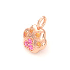 Collier Patte de Chat petit modèle en or rose 18 carats et pierres précieuses au choix