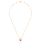 Collier Patte de Chat petit modèle en or rose 18 carats et pierres précieuses au choix