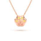 Collier Patte de Chat petit modèle en or rose 18 carats et pierres précieuses au choix