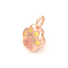Collier Patte de Chat petit modèle en or rose 18 carats et pierres précieuses au choix Saphirs pêche - Saphirs jaunes Pendentif seul