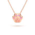 Collier Patte de Chat petit modèle en or rose 18 carats et pierres précieuses au choix