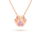 Collier Patte de Chat petit modèle en or rose 18 carats et pierres précieuses au choix