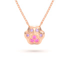 Collier Patte de Chat petit modèle en or rose 18 carats et pierres précieuses au choix