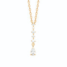 Collier pendeloque cascade de zircons poire et ronds en plaqué or