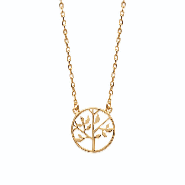 Collier pendentif arbre de vie en plaqué or