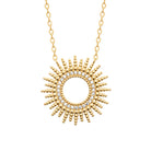 Collier pendentif cercle soleil granulé en plaqué or