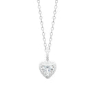 Collier pendentif cœur et halo de zircons en argent 925, vue de face