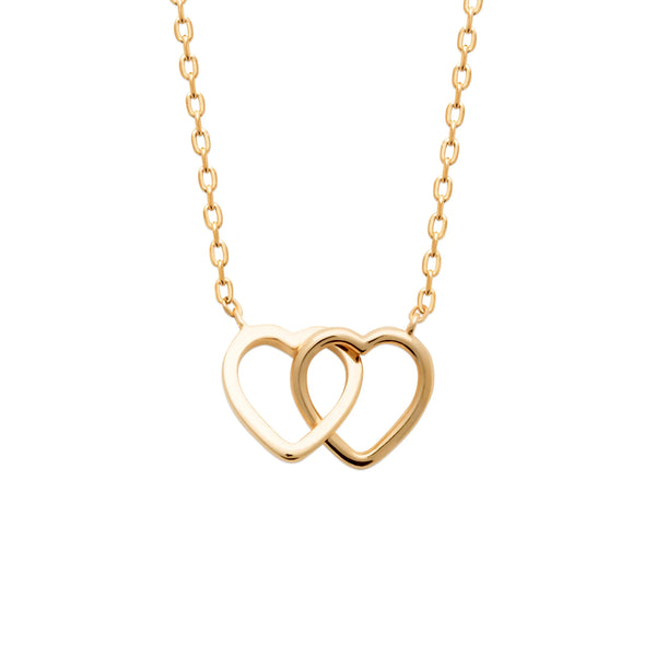 Collier pendentif cœurs entrelacés en plaqué or