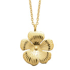 Collier Pendentif Fleur Solaire Ciselée – Finition PVD Or Brillant