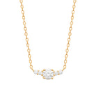 Collier pendentif horizontal de zircons en plaqué or