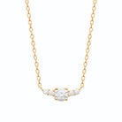 Collier pendentif horizontal de zircons en plaqué or