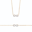 Collier pendentif infini bicolore zircons en plaqué or