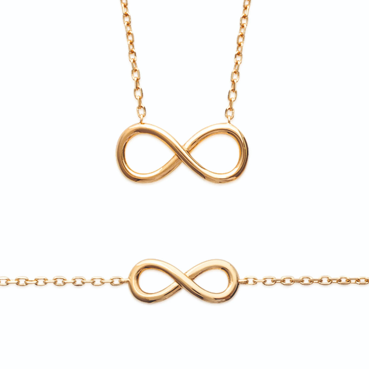Collier pendentif infini lisse en plaqué or