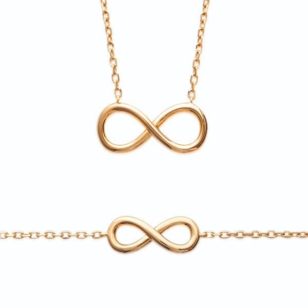 Collier pendentif infini lisse en plaqué or