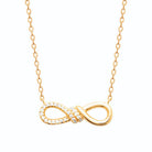 Collier pendentif infini nœud pavé de zircons en plaqué or