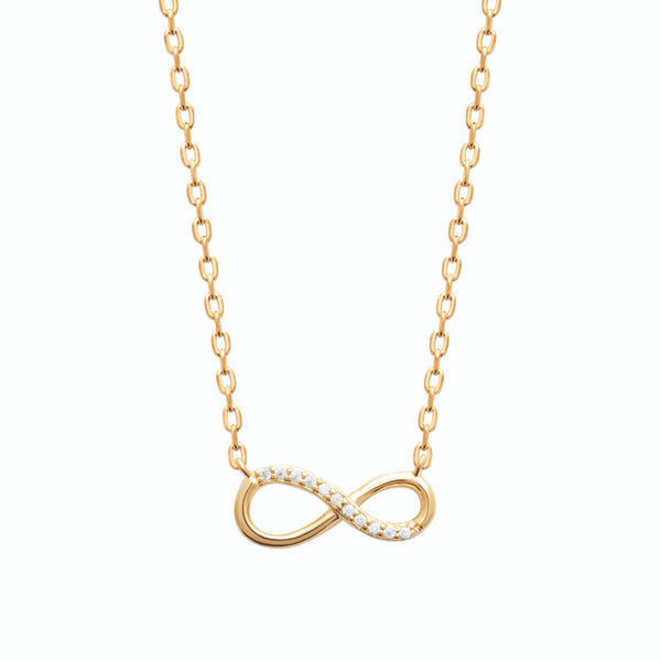 Collier pendentif infini zircon en plaqué or