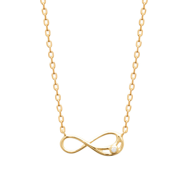 Collier pendentif infini zircons en plaqué or