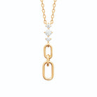 Collier pendentif maillons et zircons en plaqué or
