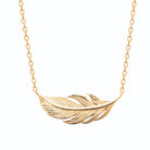 Collier pendentif plume en plaqué or