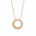 Collier pendentif soleil cercle en plaqué or