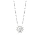 Collier pendentif soleil de zircons en argent 925, vue de face