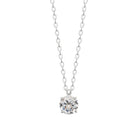 Collier pendentif solitaire zircon quatre griffes en argent 925, très grande taille de pierre