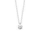 Collier pendentif solitaire zircon quatre griffes en argent 925, vue de face